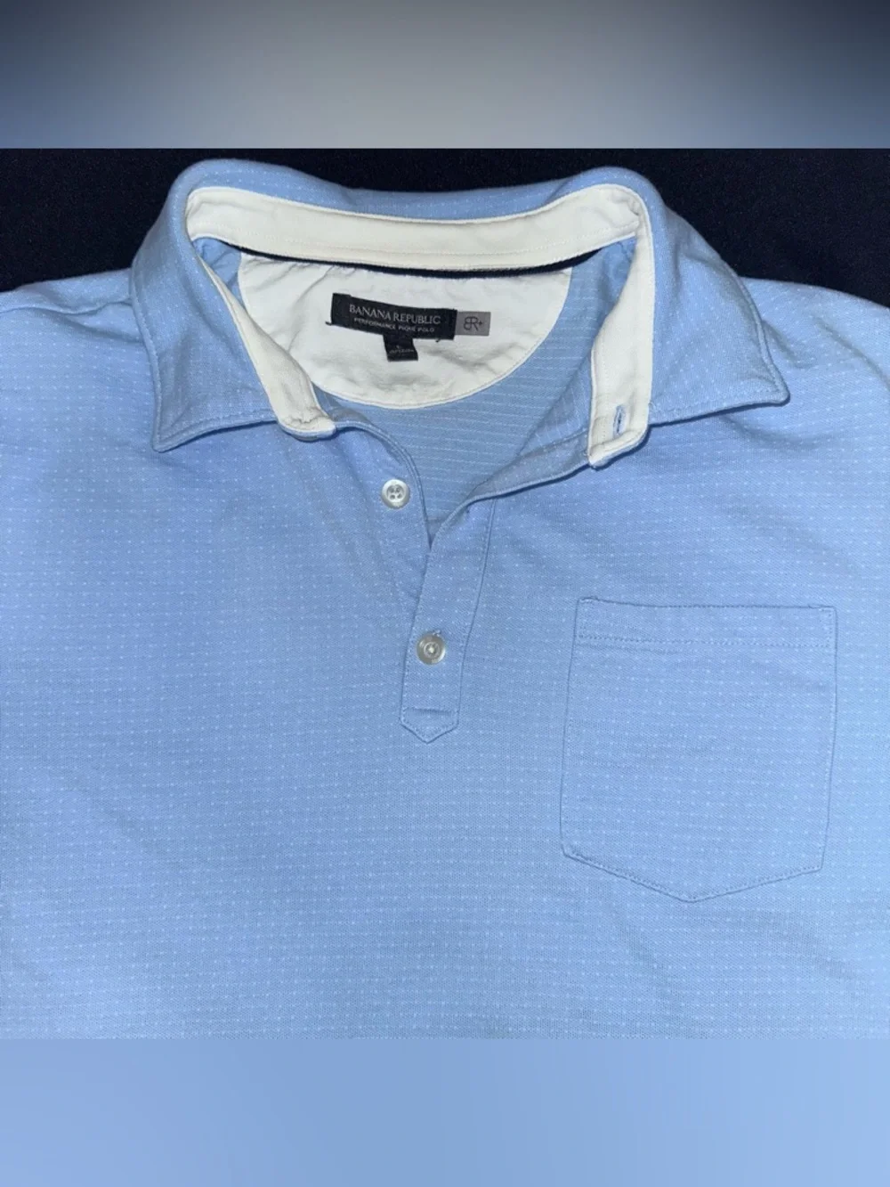 Banana Republic Performance Pique Polo Light Blue Men's Shirt size‎ large